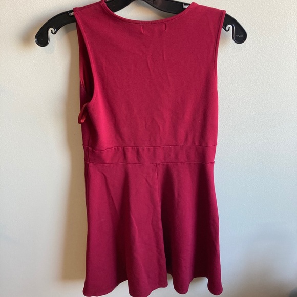 Red Mini Dress with scalloped neckline detail. - Picture 3 of 6